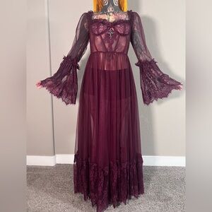 Burgundy Victorian dress